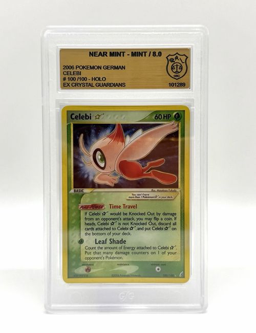 Pokémon | Celebi Goldstar | 100/100 | GSG 8 | NM-MT | ERROR LABEL | SWIRL