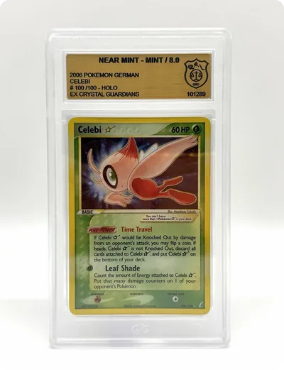 Pokémon | Celebi Goldstar | 100/100 | GSG 8 | NM-MT | ERROR LABEL | SWIRL